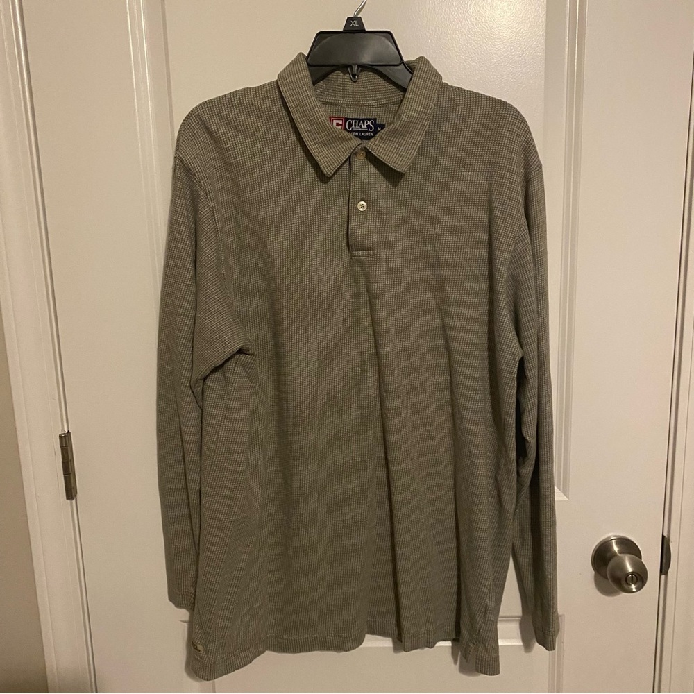 Chaps Ralph Lauren Long Sleeve Green&Beige Men’s Size Medium Shirt